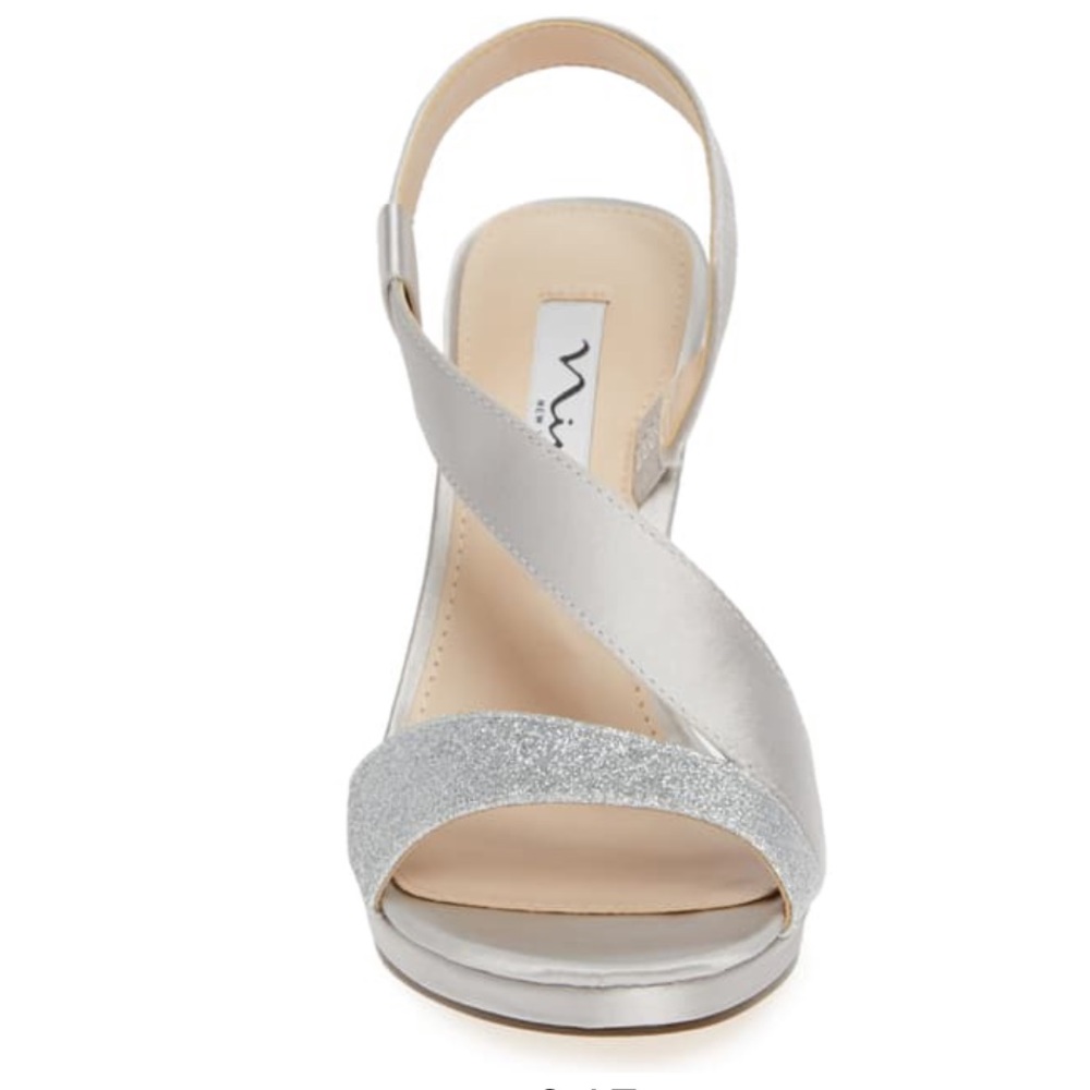 Nina Silver Satin Robina Asymmetrical Platform - Picture 6 of 8